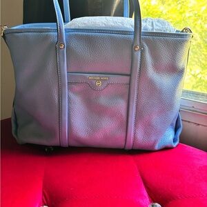 Michael Kors Blue Leather Tote with Structured Design